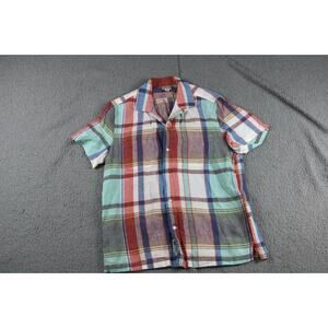 J. Crew Shirt Mens M Plaid Baird McNutt Irish Linen Cotton Classic Button Down